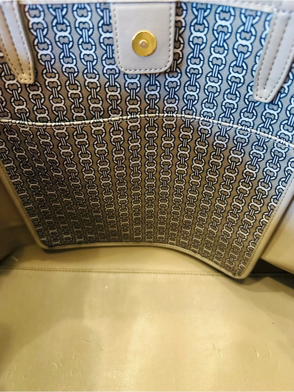 Tory Burch Gray and Navy Gemini Link Tote